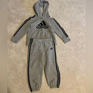 Adidas Kids Gray Sweatpants & Hoodie Set